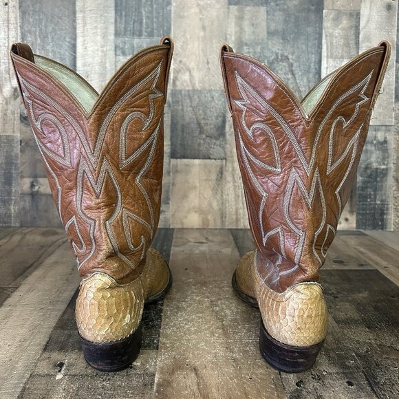 Dan Post Vintage Snakeskin Western Cowboy Boots Mens 10 D - Picture 9 of 12